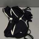 WDIRARA Women's Contrast Trim One Piece Swimsuit Spaghetti Strap High Cut Swimwear (Large, Black and White)