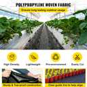 Happybuy 6x300ft Premium Weed Barrier Landscape Fabric Heavy Duty 2.4OZ, Woven Weed Control Fabric, High Permeability Good for Flower Bed, Geotextile Fabric Underlayment, Driveway Fabric Ground Cover