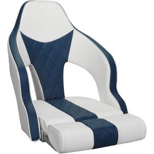 ERGOSEAT High Back Captain Seat for Boats Pontoon Captain Chair Bass Boat Seats Marine Captains Chair Boat Bucket Seat with Armrest
