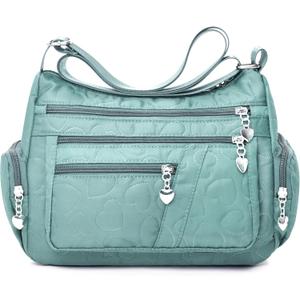 Crossbody Bags for Women Casual Handbags & Shoulder Bags Nylon Tote Bag Lightweight Waterproof Messenger Bag Anti Theft Bag (Green 3)