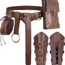 Renaissance Belt Pouch Set Medieval Pirate Ren Faire Accessories, Standard size