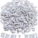 130pcs Iron on Letter Patches 0.7 inch, 5 Sets of 26 Embroidered Alphabet A-Z Patches for Clothing Jackets Hats Backpacks Jeans White