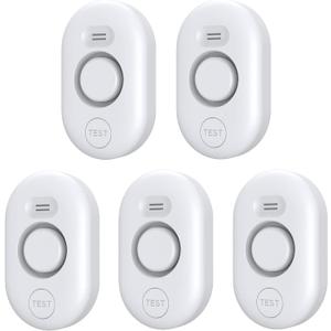 5 Pack Water Leak Detectors for Home, 100dB Water Sensor Alarm for Basement, Flood Leakage Detection Devices for Pipe/Drain/Sink/Faucet Drip Alert, Floor Flooding in Bathroom/Kitchen/Toilet/Laundry Room (White)
