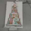 Braxio Indoor Christmas Decorations Resin Gingerbread House with LED Light - Traditional Cottage & Church Christmas Village Collectible Figurines, 5.0 x 5.0 x 8.25 Inch, Pink