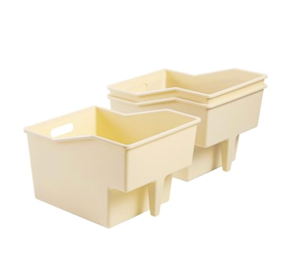 3-Pack Plastic Storage Bins with Handle, Pantry Organization and Storage Bins, Large Cabinet Organizers for Food, Snacks, Cleaning Supplies