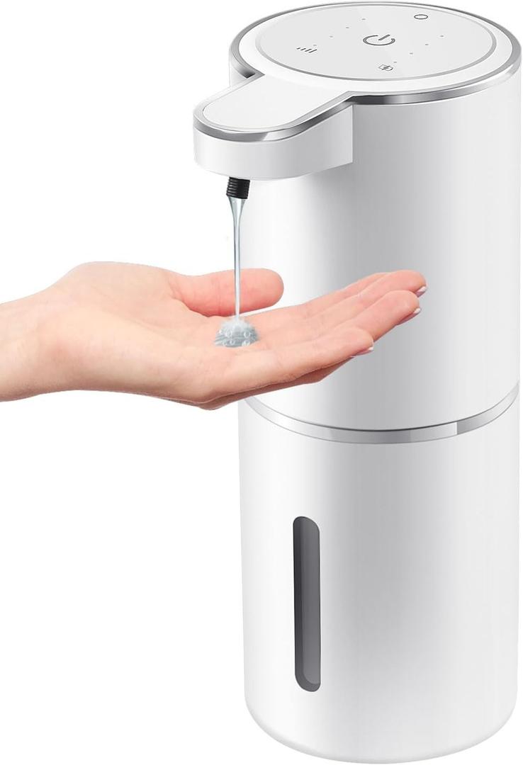 Gotofine Automatic Liquid Soap Dispenser, 4-Level Adjustable, Wall Mount, USB Rechargeable, 12.8oz/ 380ml, Touchless Hand & Dish Soap Dispenser for Bathroom, Kitchen, Hotel, Restaurant