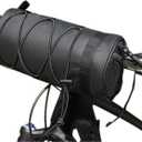 Bike Handlebar Bag, 2.4L Large Capacity Bicycle Front Storage Pouch with Detachable Shoulder Strap, Waterproof Universal Fit for MTB Road Bike Folding Bike Scooter (Black)