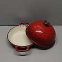 ONKO Dutch Oven For Sourdough Bread Baking, 6QT Enameled Cast Iron Dutch Oven Pot With Lid, Non-stick Sourdough Baking Pan with Bread Dome, Round Ceramic Dutch Ovens Pot with Cloche for Homemade (Red)