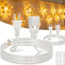 2 Pack Clear Extension Cord 10 FT, Invisible Extension Cords Indoor Thin 2 Prong Male to Female, UL-Certified Power Cable for String/Fairy Lights & Small Appliances, 2x18 AWG 125V 7A