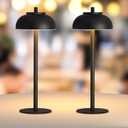 2 Pack Led Cordless Table Lamps Rechargeable,Table Lights Battery Operated-IP65 Waterproof-for Outdoor Patio/Restaurants/Home/Dinner/Table Lighting-Touch Control & Dimmable (Black-Set of Two)