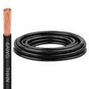 XRDS-RF THHN Wire 15FT, 6AWG Stranded Copper THHN Electrical Wire, Black Nylon-Coated Thermoplastic Insulated Cable for Indoor Conduit Wiring, 600V Rated