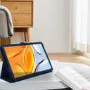 Case for Teclast T70 /Callsky-Tab Ctab 14 Tablet 14 Inch, Folding Stand Protective, BOVUGAC Case Cover with Pencil Holder, Wrist Strap,Full Protection, Premium PU, Scratch Resistant(Dark Blue)