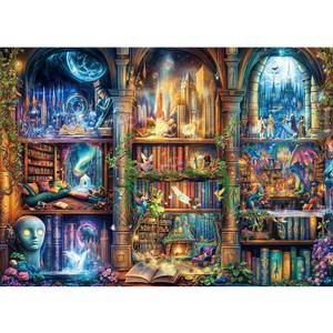 Puzzles for Adults 1000 Pieces, Enchanted Library Jigsaw Puzzle with 1:1 HD Poster, Perfect Interlocking No Dust, Stress Relief Ideal Gift for Family Games
