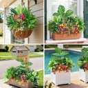 Artificial Plants Outdoor,18PCS UV Resistant Fake Greenery&Flowers with Stems Faux Plant Outside for Front Proch Garden Patio Planters Window Boxes Home Decor(Not Included Planter)