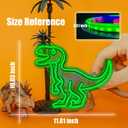 Dinosaur Neon Sign for Wall Decor,Adjustable Brightness Dinosaur Led Lights Sign,USB Powered Monster Neon Light for Home Kids Bedroom Game Room Birthday Various Party(Green)