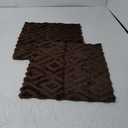 Pallene Brown Throw Pillow Covers 18x18 Set of 2, Soft Plush Faux Fur Decorative Couch Pillow Covers for Sofa Bed Living Room Pillow Cases with 3D Diamond Pattern