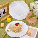 U-QE 100 Pieces White Plastic Plates - 6 Inch White Disposable Plates - Washable & Reusable - Premium Hard Dessert Plates - Party Supplies for Birthdays, Celebrations, Travel, Wedding,Party and Events