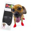 PawZ Rubber Dog Boots for Paws up to 2" - 2.5" - Dog Booties for Hot Pavement, Anti Slip Dog Socks, 12 Reusable Paws Waterproof Dog Boots, S, Black