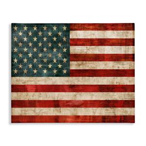 Stupell Industries 'US American Flag Rustic', Canvas Art, 30 x 24 Inches, Easy to Hang and Sturdy, Made in USA, by Luke Wilson
