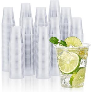 Vplus 2000 Pack 12 OZ Clear Plastic Cups, 12 Ounce Disposable Drinking Cold Water Party Bulk Plastic Cups for Business Wedding Party, 3.54 inches x 4.02 inches