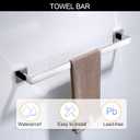 Bathroom Towel Bar Set Toilet Paper Holder with Shelf, Polished Chrome Bathroom Accessories Set, 23.6 Inch Towel Bar Towel Ring Towel Hook 5-Piece Bathroom Hardware Set