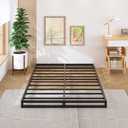 Lutown-Teen 4 inch Full Size Bed Frame No Box Spring Needed, Heavy Duty Metal Platform Beds with Sturdy Steal Slats for Mattress Foundation, Easy Assembly, Noise Free, Black