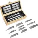 Headley Tools Precision Craft Hobby Knife Set (38pcs) with Wooden Chest, Razor Sharp Knives for Scrapbooking, Art Modeling, Sculpture, Wood&Leather Working- Fine Point, Scoring, Chiseling Blades