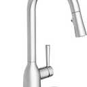 Moen Adler Chrome One-Handle High Arc Kitchen Sink Faucet with Power Clean, Modern Kitchen Faucet with Pull Down Sprayer, 87233