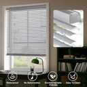 LazBlinds Cordless Grey 1 Light Filtering Vinyl Mini Blinds, 36" W x 64" H Horizontal Window Blinds for Home, Cordless Shades for Indoor Windows