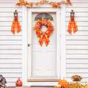 2 Pcs Fall Wreath Sash for Front Door 4.5'' X 56'' Thanksgiving Wreath Satin Sash Bow Buffalo Plaid Cotton Wreath Sash Buffalo Check Wreaths DIY Bow for Autumn Garland Doorway Indoor Outdoor Home