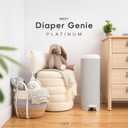 Diaper Genie Platinum Pail (Grey) is Made in Durable Stainless Steel and Includes 1 Easy Roll Refill with 18 Bags That can Last up to 5 Months.