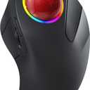 Nulea M505B Wireless Trackball Mouse, Rechargeable Ergonomic RGB Rollerball Mouse, Easy Index Finger Control with 5 Adjustable DPI, 3 Device Connection for PC, Laptop, iPad, Mac, Windows, Android