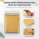 100 Pack Valentine's Day Gift Wrapping Bubble Mailers 3 Sizes Metallic Bubble Envelopes Waterproof Self Sealing Bags for Spring Back to School Packing Small Business(Gold,Metallic)