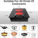 GIHETKUT Electric Cooktop,110V 2100W Electric Stove Top with Knob Control, 10 Power Levels, Kids Lock & Timer, Hot Surface Indicator, Overheat Protection,Built-in Radiant Double induction cooktop