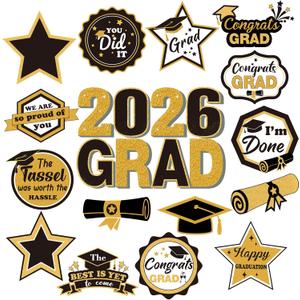 Fabbay 16 Pcs Graduation Magnets 2026 We are So Proud of You Graduation Car Magnets Congrats Grad Cap Stickers for Refrigerator Garage Cruise Door Magnetic Decorations