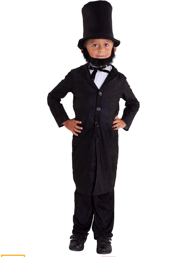 Morph Costumes Abraham Lincoln Costume For Kids - Presidents Day Halloween Outfit For Boys, Historical Dress Up, Medium