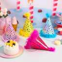 2 x 4 Pack Cloth Cone Party Hats Stars Birthday Party Hats for Kids Supplies and Photo Props for Birthday Celebrations Baby Showers Family Gatherings