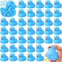 Hungdao 48 Pcs 2 Inch Mini Rubber Ducks for Kids Children Party Favors Bulk Bath Ducks Summer Pool Floating Toys Rubber Duckies Birthday Gifts for Boys Girls Baby Shower Supplies(Blue)