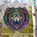 Stained Glass Wolf Christmas Ornament - Holiday Home Decor - Tree Decoration - Gift Exchange Idea