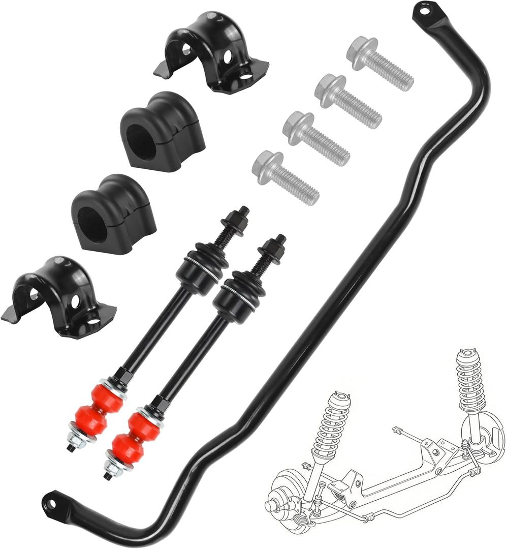 Front Sway Bar End Links Kit for 2009-2022 Dodge Ram 1500, Front Suspension Stabilizer Bar with Bushings, Replacement, 55398938AC