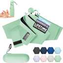 Travel Mini Umbrella Compact Small & Lightweight, UV Rain Protection, Pocket-Sized Folding Umbrellas with Quickdraw & Case for Men Women & Kids Backpack (NEWGreen)