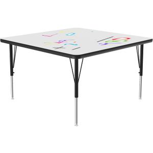 Correll 36"x36" Square, Classroom Dry Erase/Markerboard Top Activity Table, Height Adjustable (19"-29), White Durable High Pressure Laminate, School Furniture, Made in The USA