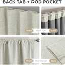Joydeco Blackout Curtains for Bedroom - 120 Inch Long 100% Light Blocking 2 Panels Beige Drapes, Thermal Insulated Room Darkening Curtains, Linen Textured for Living Room, Rod Pocket & Back Tabs