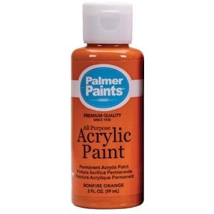 Palmer Paints™ PREMIUM QUALITY SINCE 1932 All Purpose Acrylic Paint  Permanent BONFIRE ORANGE 2 FL. OZ. (59 mL)