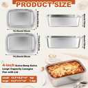 2 Pack 4 Inch Extra Deep Lasagna Baking Pan with Lid, 11"x14.2" 7.4qt & 8.6"x12.5" 4qt Rectangular Large Stainless Steel Nonstick Lasagna Roasting Pans Set Deep Baking Dish Set for Oven