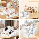 Redants 6 PCS Buffet Risers, Large Food Risers for Buffet Table, Food Display Risers for Party, White Acrylic Boxes Dessert Table Display Set, Risers Display Stands (Size 10" 9" 8" 7" 6" 5", White)