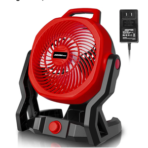 Battery Powered Fan Compatible with Milwaukee M18 18V Battery with AC Adapter (No Batteries), Up to 650 CFM,Variable Speed Battery Operated Fan,Low Noise 30dB Portable & Jobsite Camping Fans