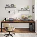 Tribesigns 78.7 Inches Extra Long Computer Desk 2 Person Desk, Double Long Desk, Workstaion for Home Office, Brown+Black, Large