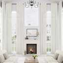 Natural Linen Curtains for High Ceiling Living Room Custom Drapes Linen Semi Sheer Window Curtain Neutral Boho Farmhouse Sheer Curtain 52x216