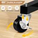 Abiglifty Double Rods Clothes Rack for Hanging Clothes, Clothing Rack with Wheels, Portable Closet Organizer for Laundry, Room (Black)